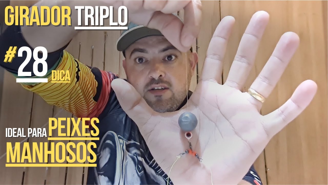 Chicote de pesca com girador triplo IDEAL para pesca DIFICIL
