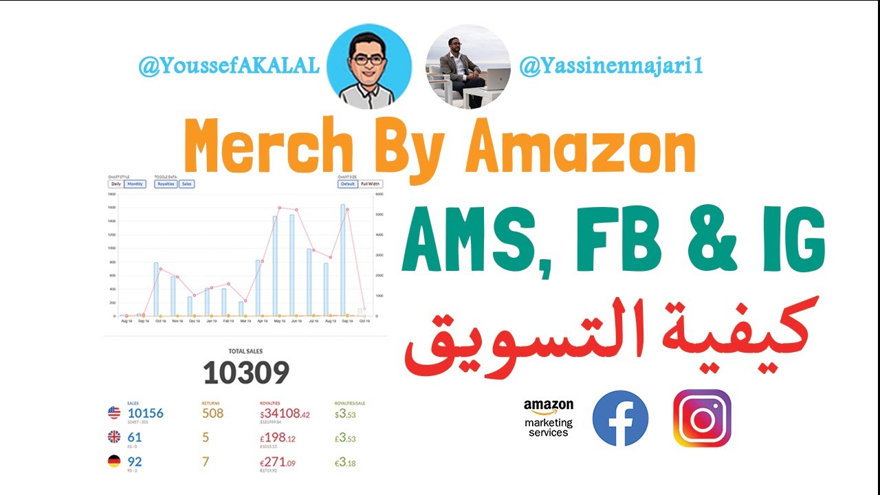 📈 AMS كيفية التسويق في وسائل التواصل الاجتماعي و 💰 Merch by Amazon With Yassine Ennajari Tier 4K