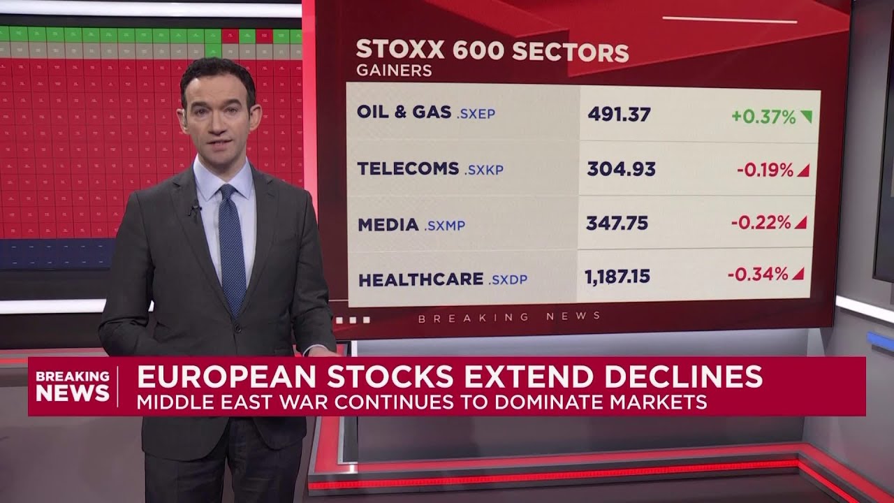 European stocks tumble as war in Middle East intensifies