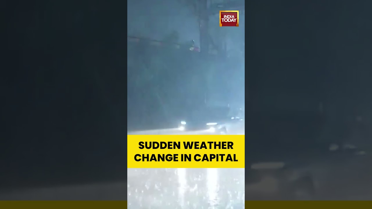Rain Lashes Parts of Delhi | Temperature Drops, Weather Changes in Capital #weather #rain