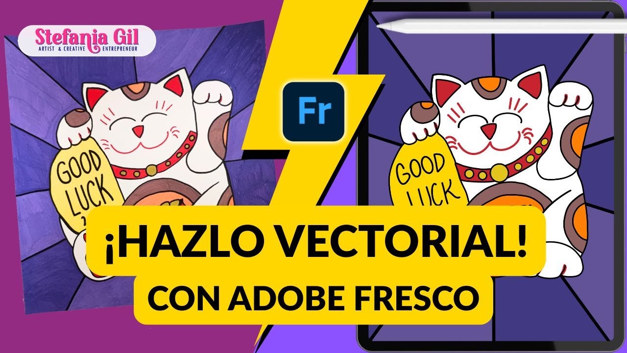 Cómo vectorizar una ilustración tradicional usando Adobe Fresco – Arte vectorial fácil paso a paso