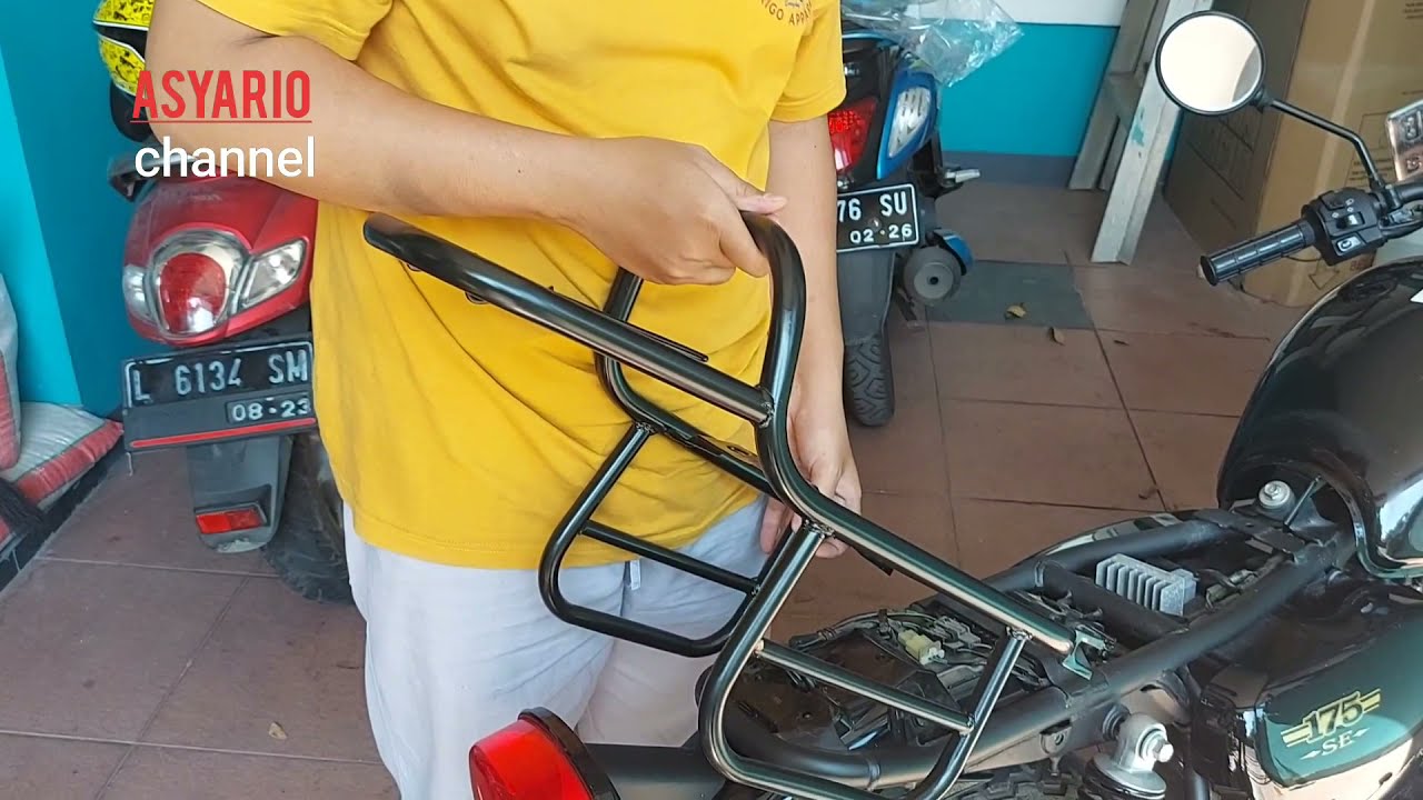 Tutorial Kawasaki W175, dgn penambahan behel belakang & side bag, tampak Keren, klasik & retro