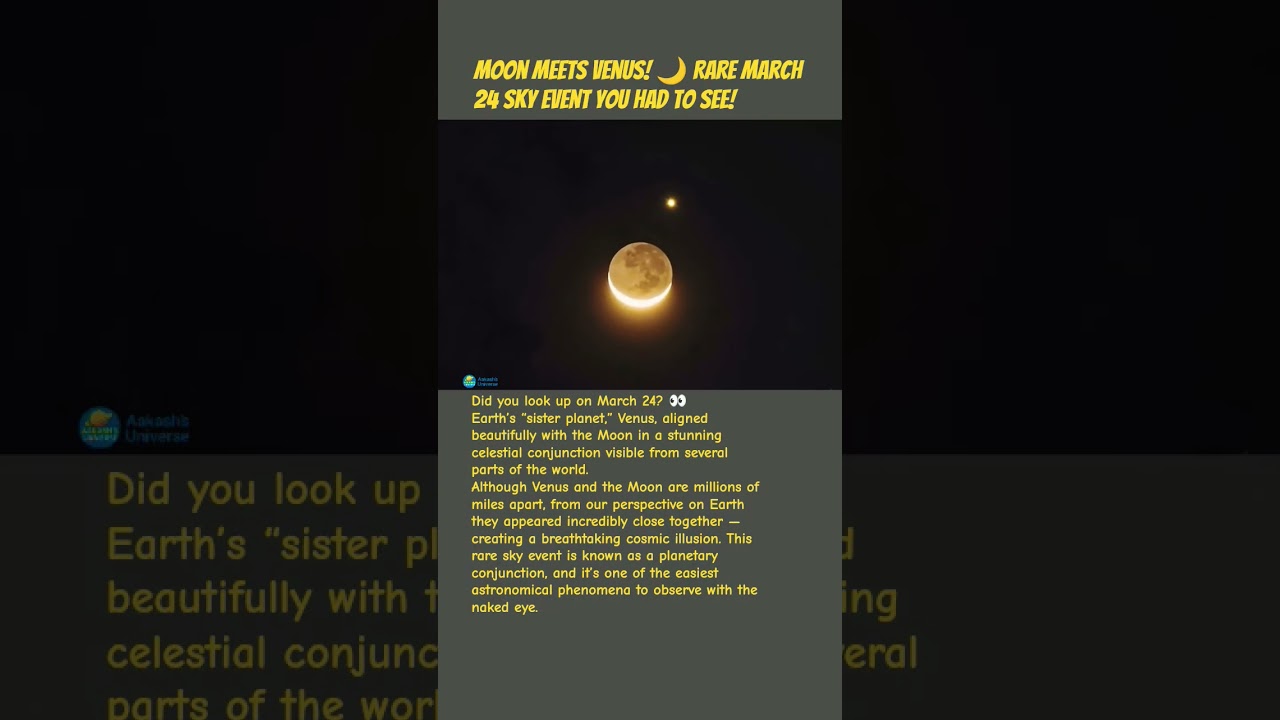 Moon Meets Venus! 🌙✨ Rare March 24 Sky Event You Had to See! #space