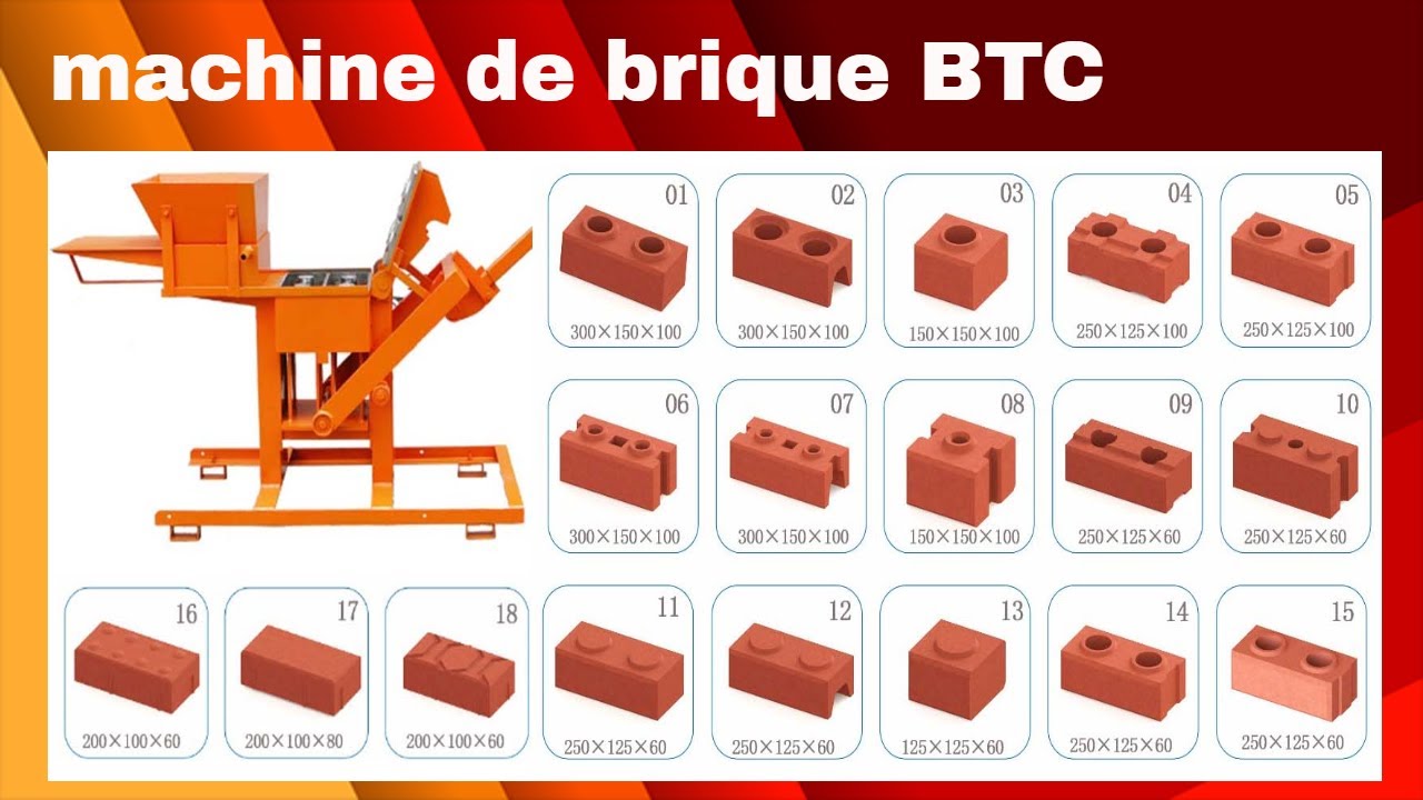 machine de brique BTC, Briques de terre comprim&eacute;e, machine de brique de terre