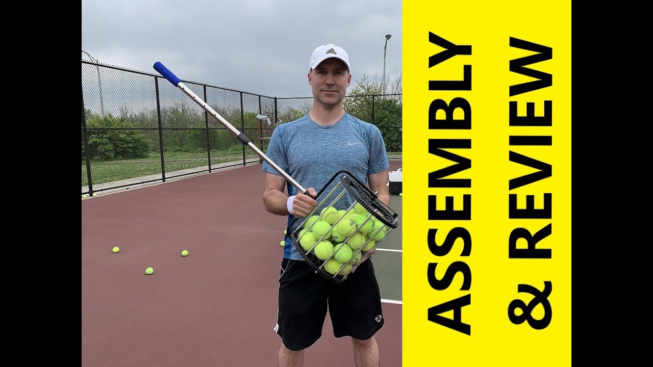 Rolling Tennis Ball Hopper Retriever Pick Up Collector - Assembly and Review