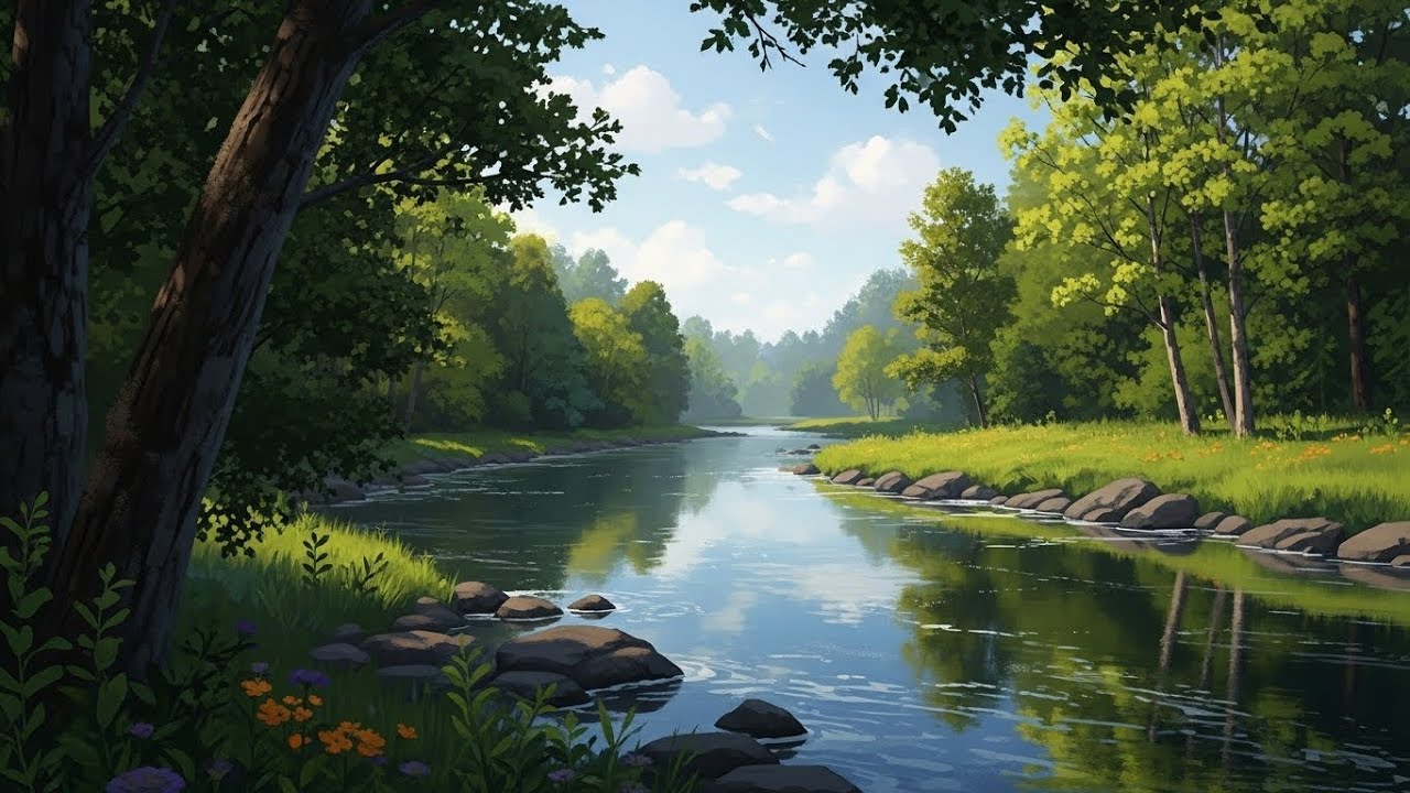 Serene Flowing River 🌿 Gentle Natural Ambience for Sleep, Focus, and Relaxation #1315