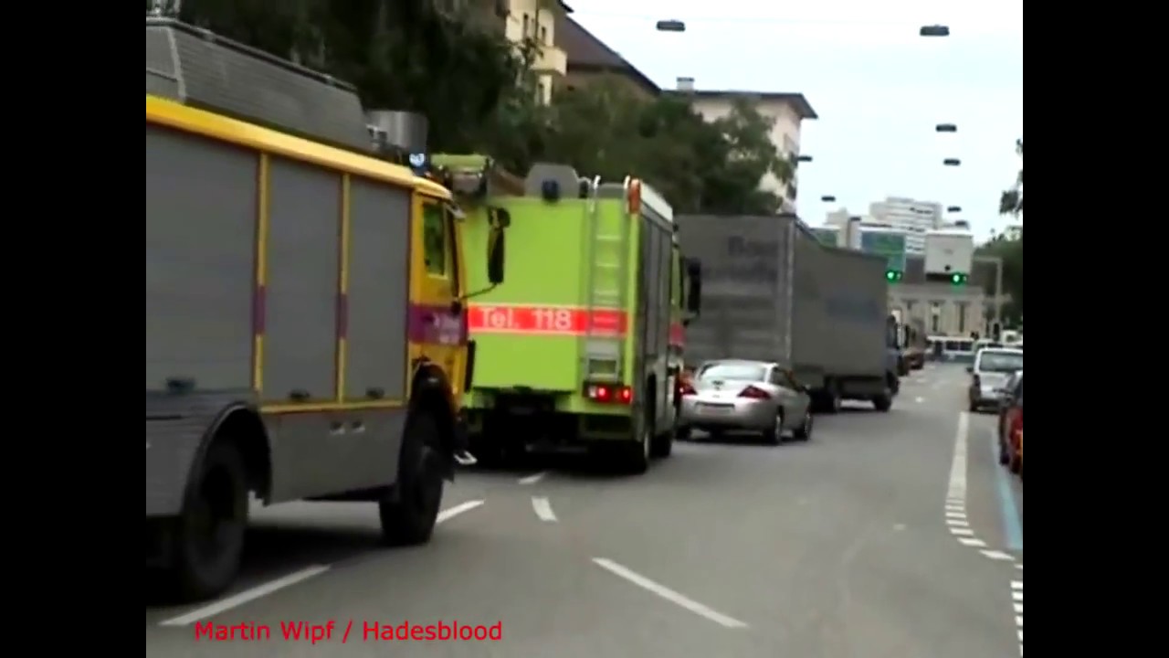Feuerwehr Zürich (2006) Einsatz mit Oelwehr und TLF