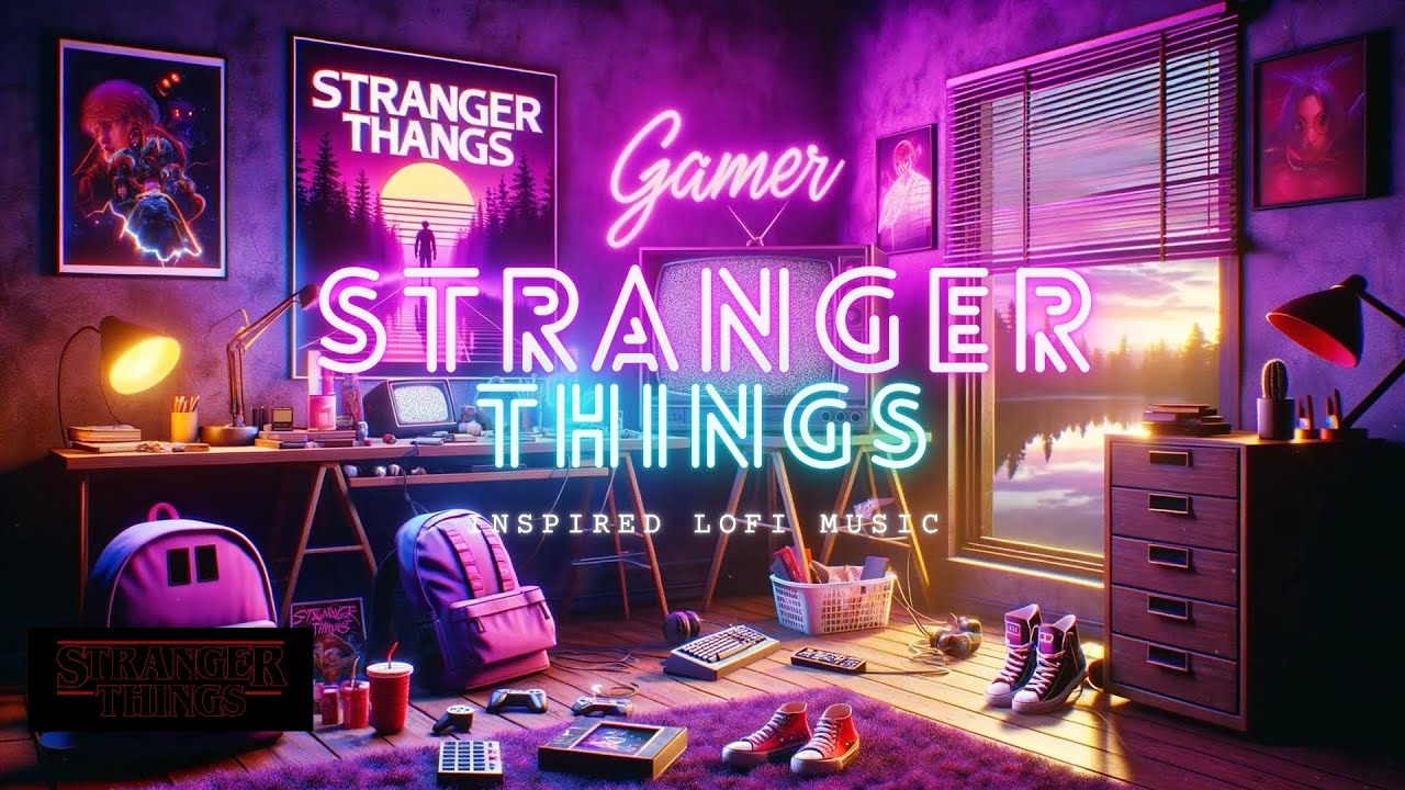 STRANGER THINGS AMBIENCE 👽 80's-Themed Bedroom 🛸 Chill Lofi Music Remix [Work, Study, Sleep & Relax]