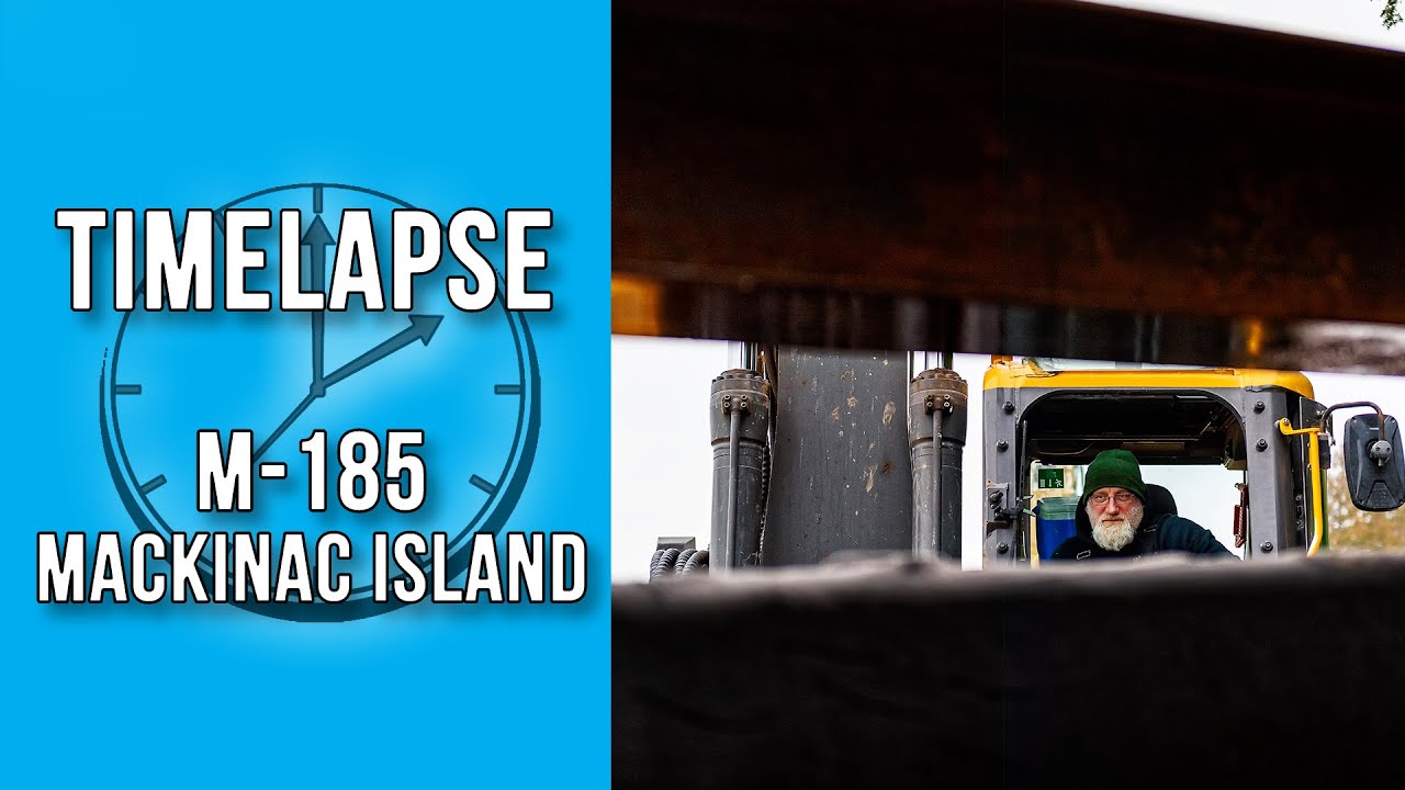 Winter Road Construction Timelapse | Mackinac Island M-185