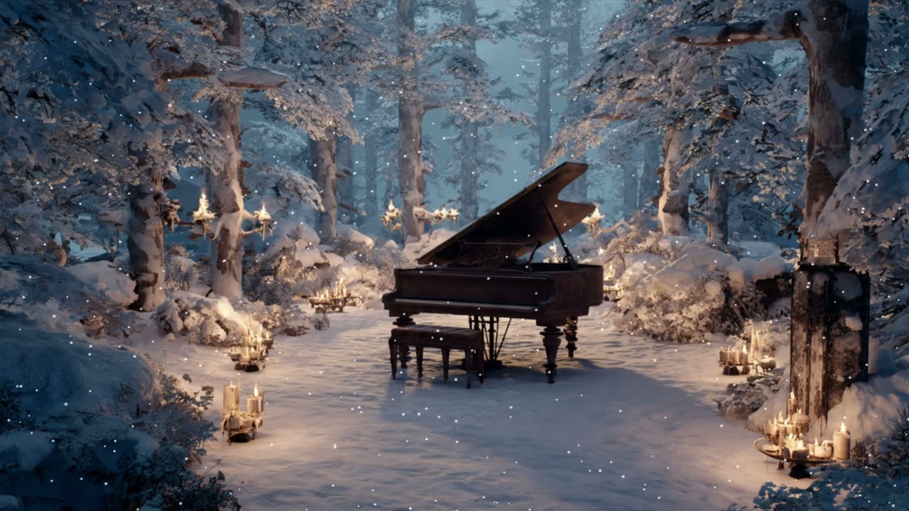 Piano Winter Ambience ❄️ Gentle Snowfall & Relaxing Piano Music for Sleep & Study