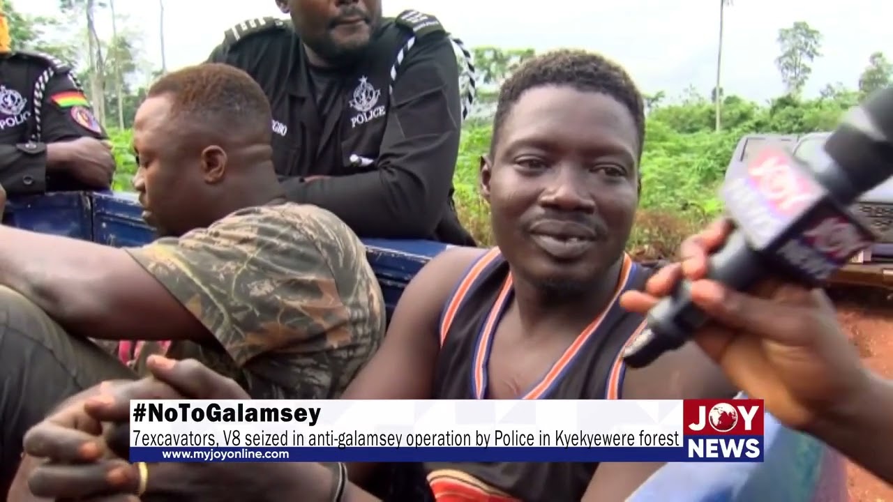 #NoToGalamsey: Seven excavators, V8 seized in anti-galamsey operation by Police in Kyekyewere forest