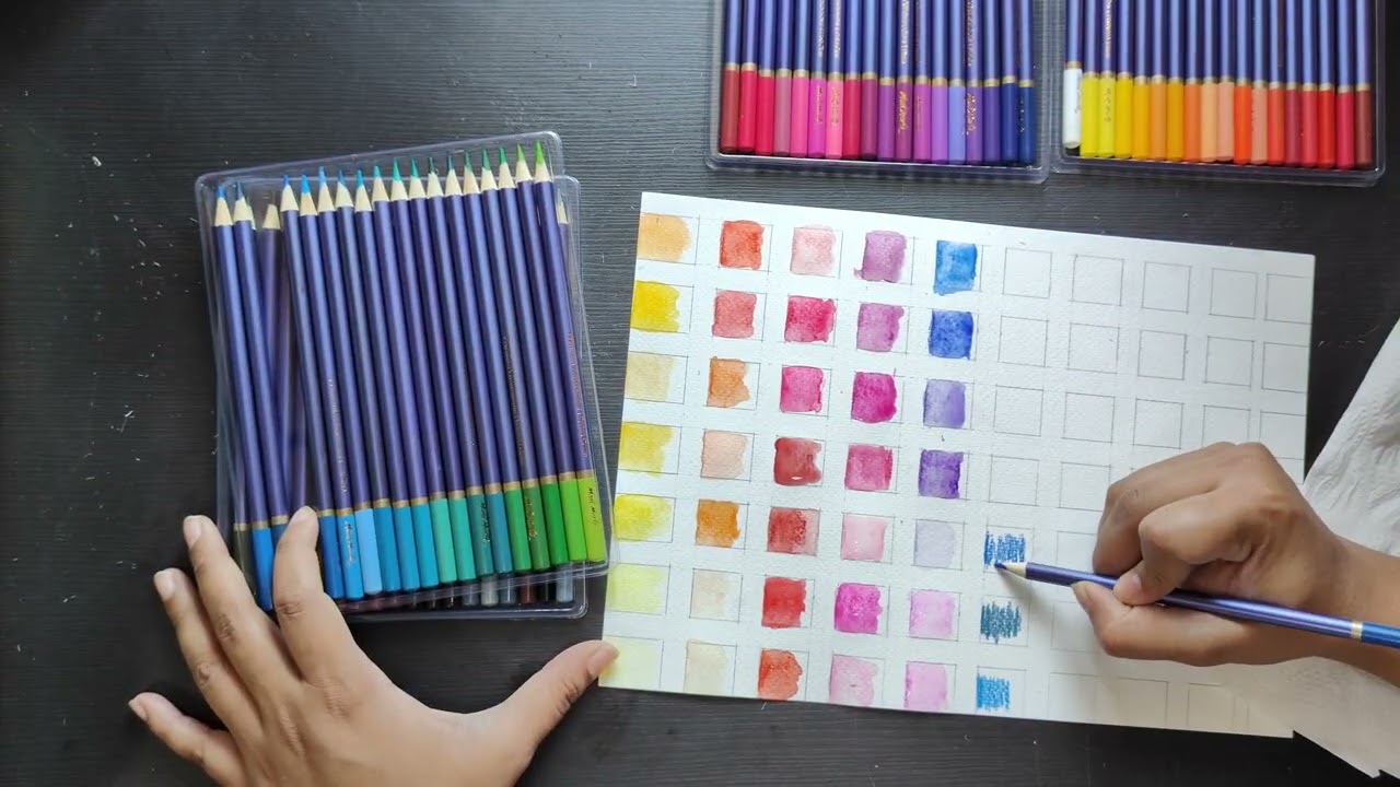 Swatching Mont Marte Watercolor Pencils 🌈 | Relaxing Art Vlog