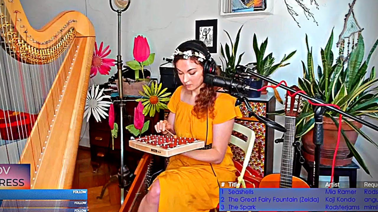 The Great Fairy Fountain - Celtic harp & glockenspiel improvised jam - performed live on Twitch