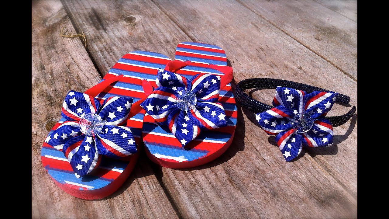 DIY 4th of July Girls Flip Flops
