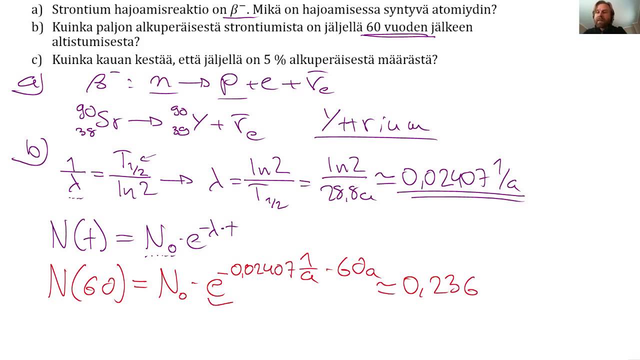 Moderni fysiikka  - ydinfysiikka teht. 7 - radioaktiivinen laskeuma