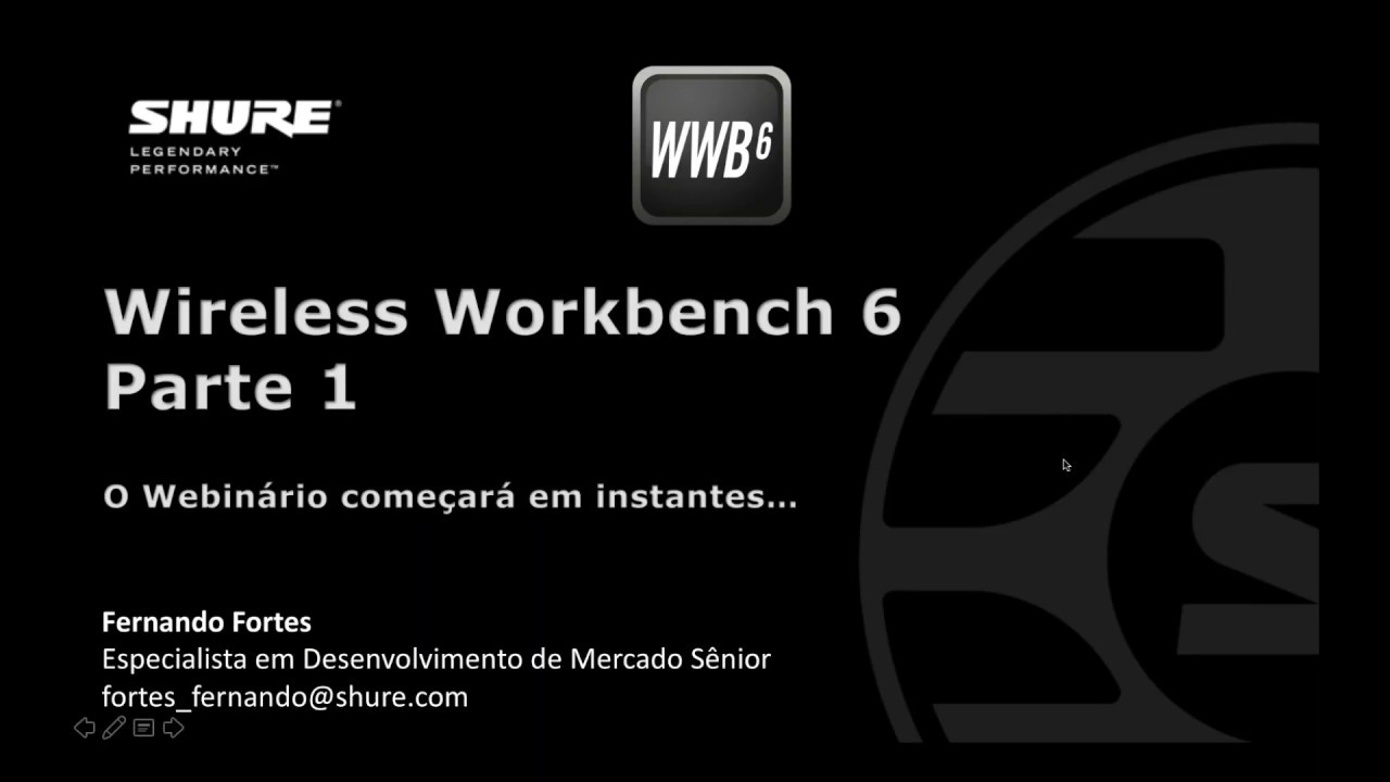 Curso Online Shure - Webinar Wireless Workbench  Nível 1