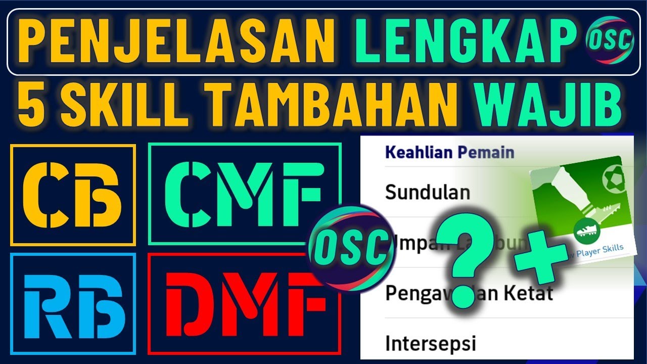 5 SKILL WAJIB DI TAMBAHKAN KE CB, CMF, DMF, RB/LB PENJELASAN LENGKAP KEAHLIAN EFOOTBALL
