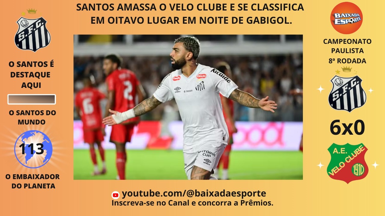 16/02/26 - EM NOITE DE GABIGOL, SANTOS GOLEIA O VELO CLUBE E ESTÁ NO MATA DO PAULISTÃO.