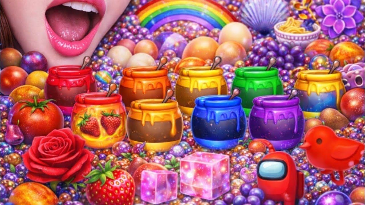 ASMR Candy & Honey Emoji Feast 🍯🍓✨ Mouth Sounds | Ultra Relaxing Close-Up