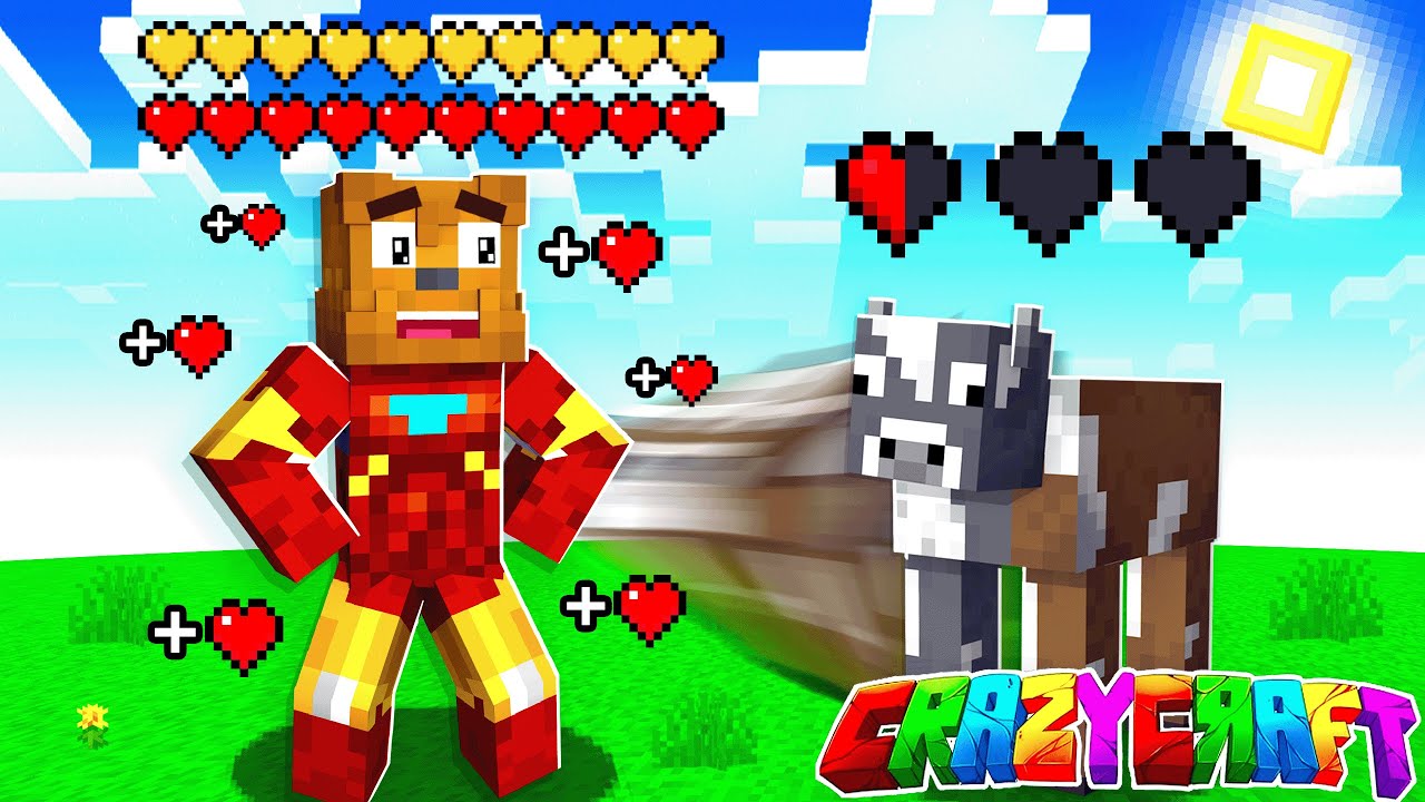 Stealing UNLIMITED Hearts In Minecraft Crazy Craft