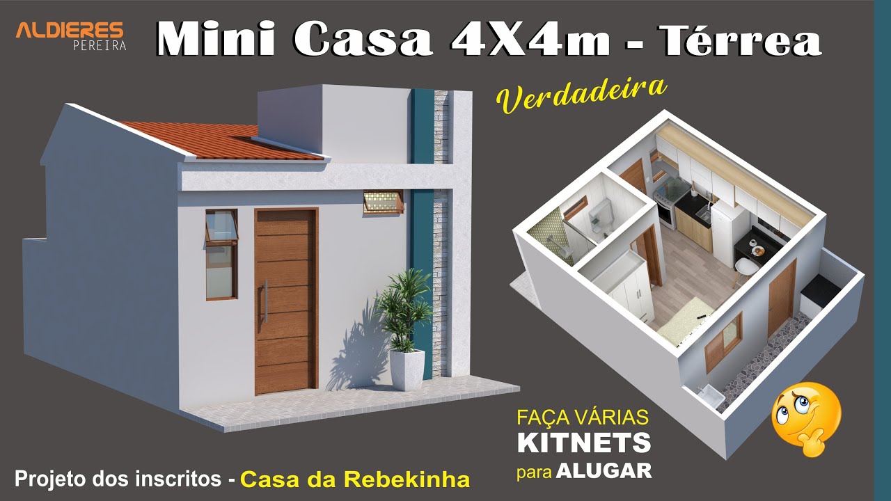 Mini casa 4x4 m Térrea – Faça várias kitnets para alugar AP/30