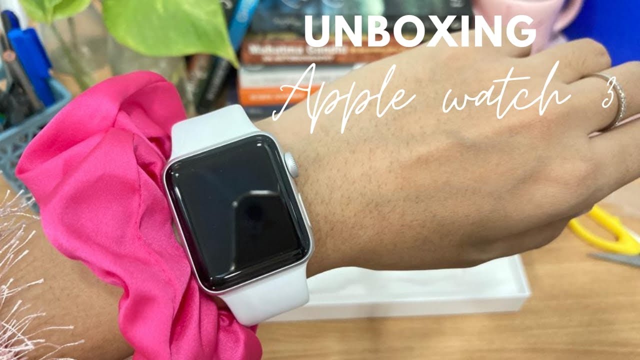 Apple Watch series 3 unboxing in (2022) 🤍 | 38 mm, silver/white sport band💕