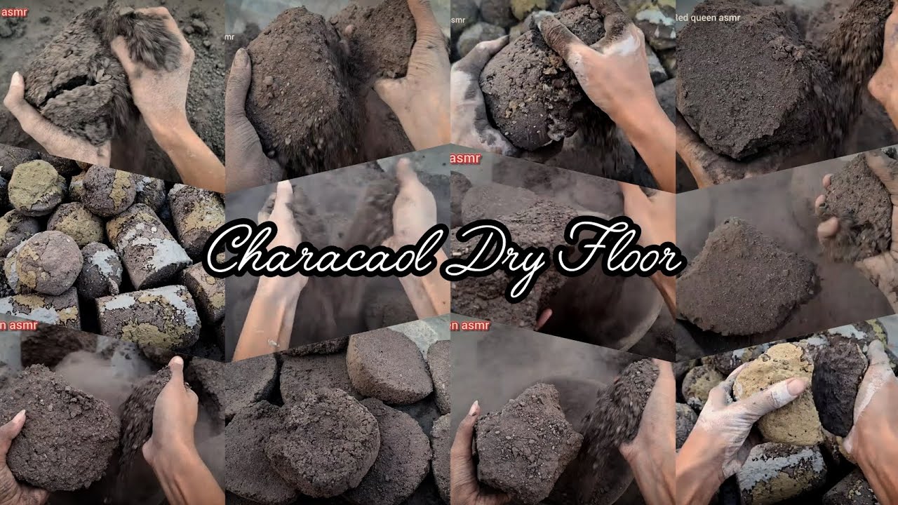 Masterpiece Super Gritty Charcoal Dusty Dry Crumbling • Claypot •water pool•  Satysfying • ASMR EDIT