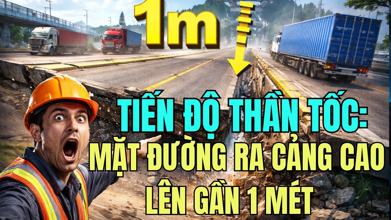 Tiến Độ Thần Tốc: Mặt Đường Ra Cảng Cao Lên Gần 1 Mét