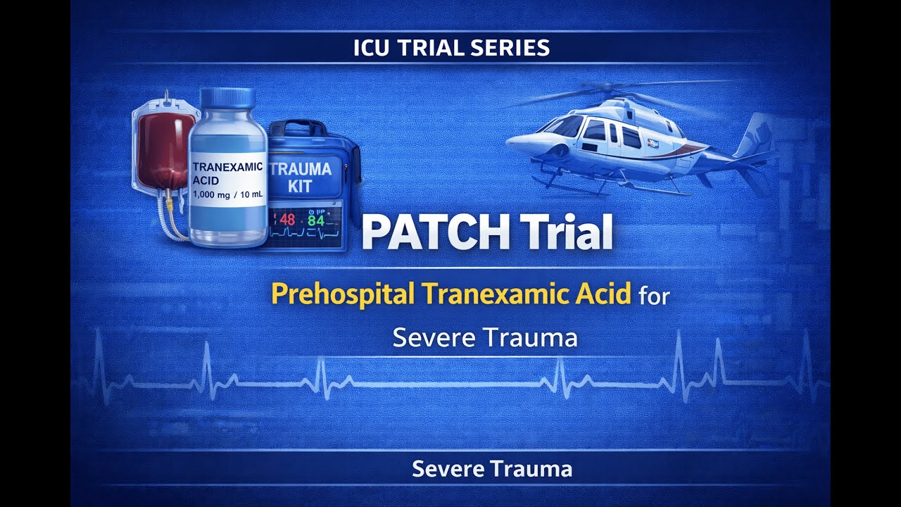 PATCH :Prehospital Tranexamic Acid for Severe Trauma  #idccm #idccm #icu #isccm #education #ards