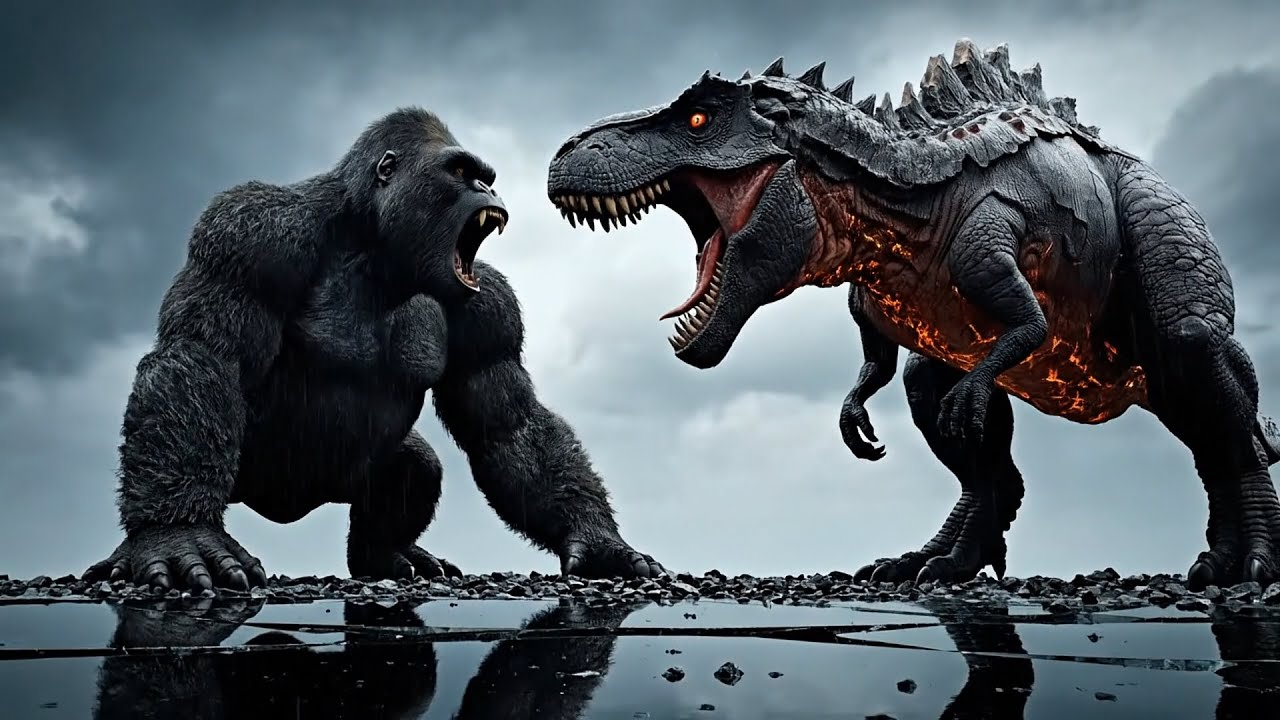 King Kong vs Obsidian Doom Rex | Prehistoric Earth Movie Volcanic Jungle Survival