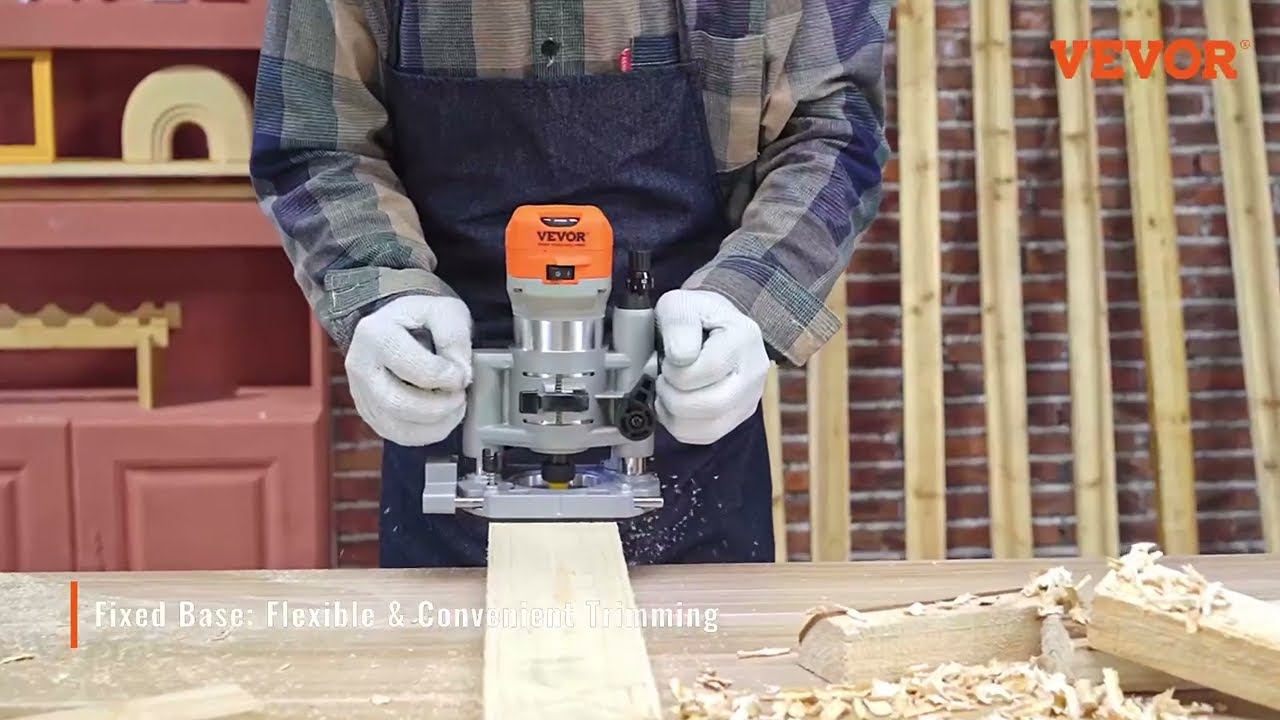 VEVOR Wood Router: Cut Like a Pro with 1.25HP Power & Precision, 6 Variable Speeds