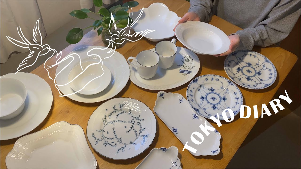 【偏愛 洋食器の紹介】ロイヤルコペンハーゲン/リチャードジノリ/ノリタケ/ウェッジウッド/東京vlog/インテリア/雨の日