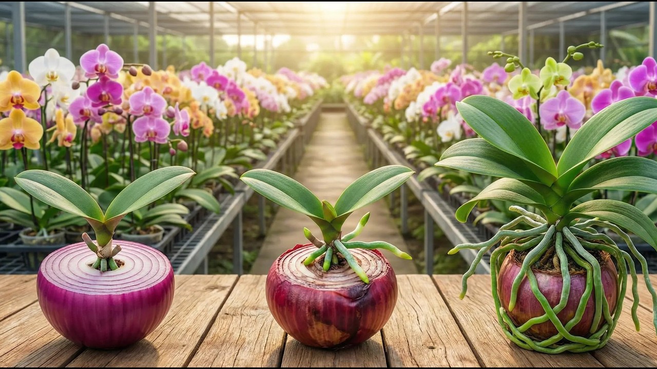 With just one onion! Orchids unexpectedly sprout roots and grow rapidly.
