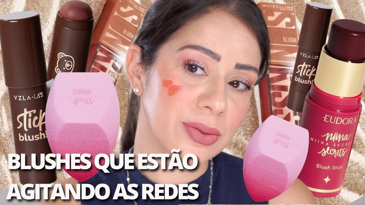 TESTEI BLUSH RED MOCHA VIZZELA, ESPONJA NIINA SECRETS e BLUSH MAYBELLINE | NOVIDADES Da SEMANA