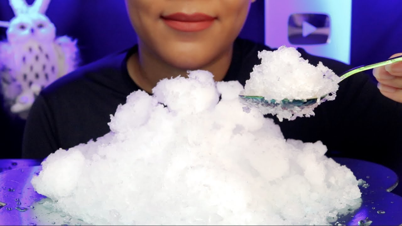 ASMR REFROZEN SHAVED ICE WITH CRUCHY SHAVED NUGGETS REQUEST