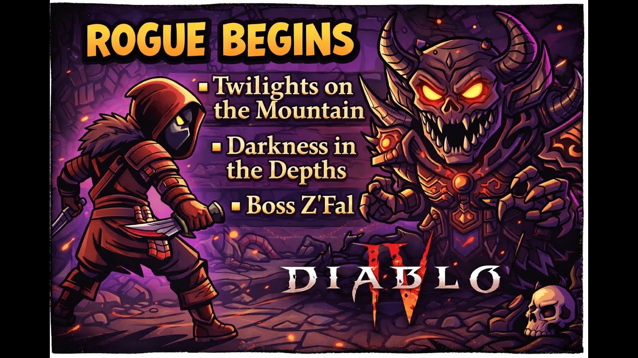 Rogue Begins | Twilights on the Mountain • Darkness in the Depths • Hero’s Reward | Diablo 4