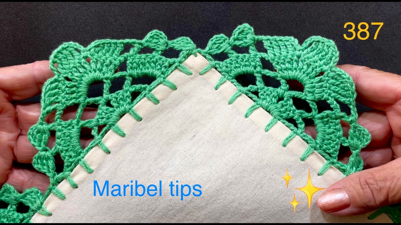 🔟HERMOSAS ORILLAS FACILES  tejida a crochet💙  Florecitas # 387
