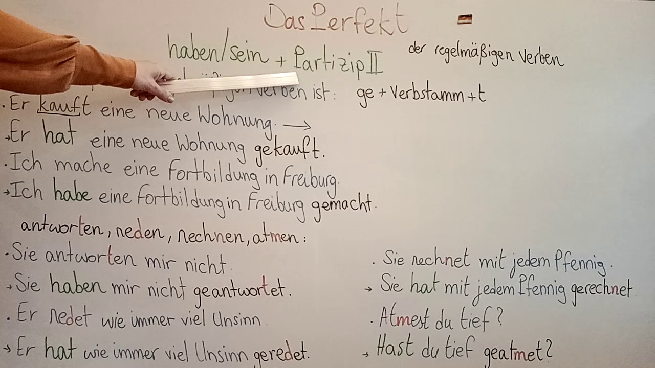 Das Perfekt der regelmäßigen Verben: einfache Verben