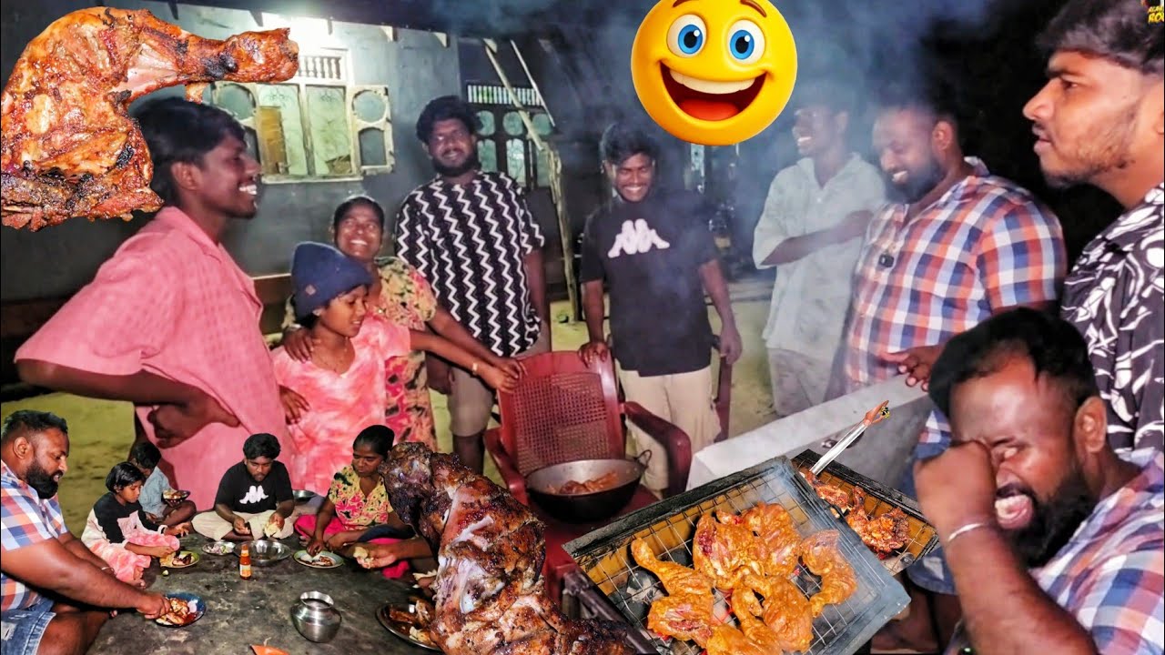 சுடச்சுட BBQ Chicken!😋 சஞ்சனா பார்மில் இருந்து Village Life Tamil Vlogs | Alasteen Rock