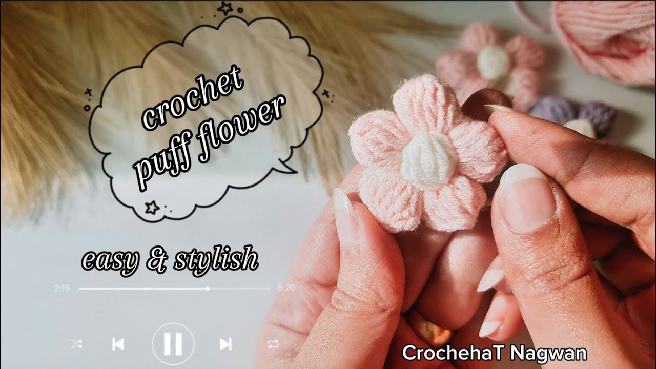 Вязаный крючком цветок-буф для начинающих шаг за шагом 🧶🪡 | вязаный крючком цветок-буф