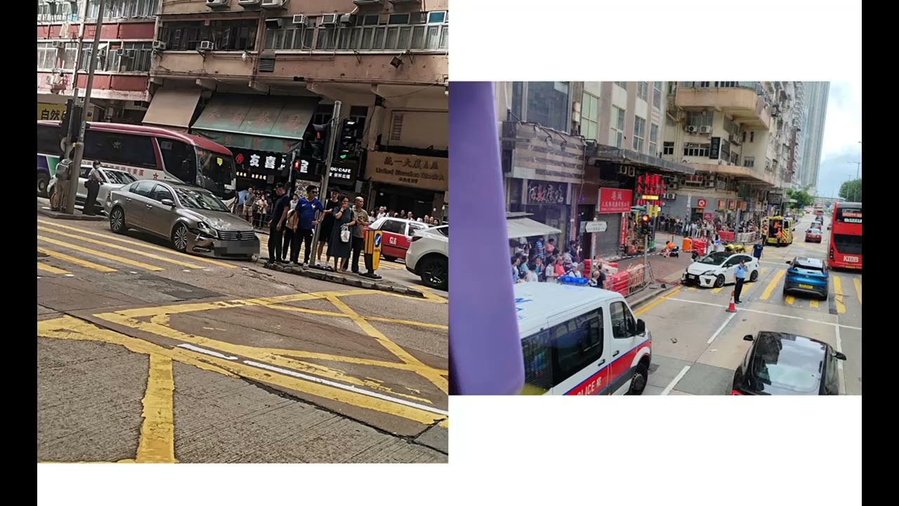 香港佐敦發生嚴重交通意外 ,有私家車相撞後衝上行人路, 據報至少 8 人受傷 HONG KONG NEWS 2025