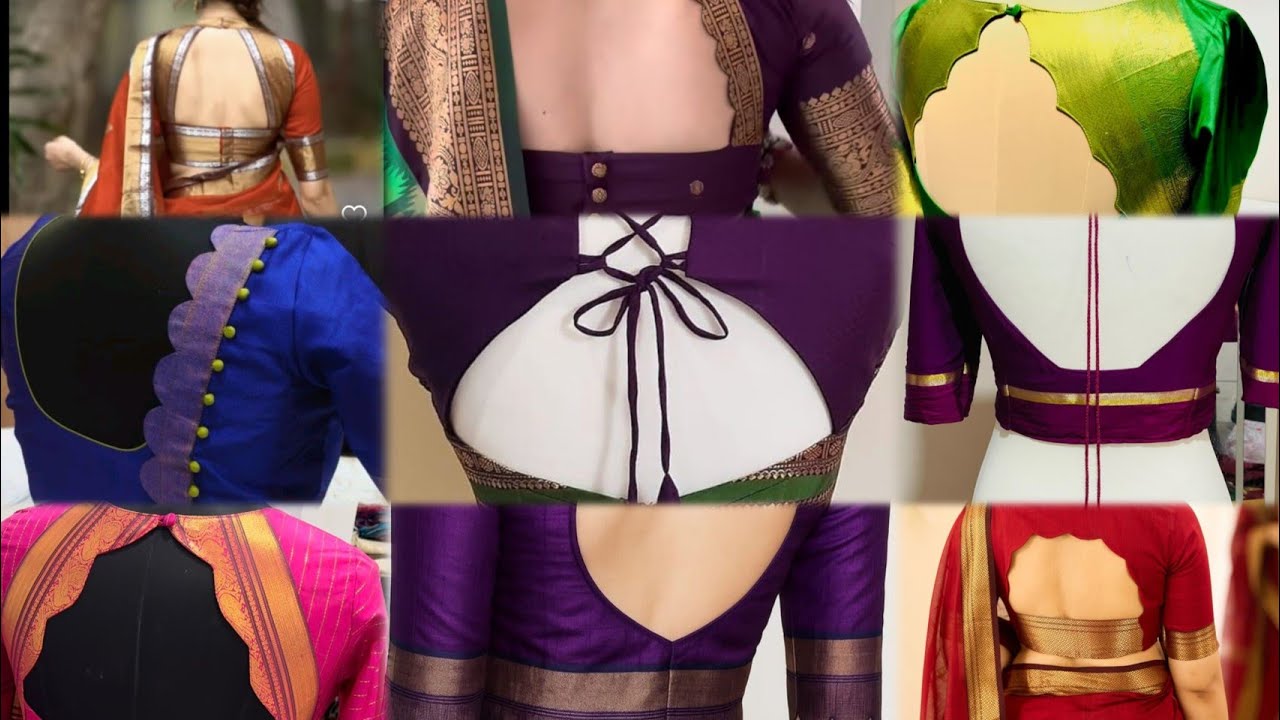Paithani blouse back neckdesigns || latest blouse designs images || designer blouse
