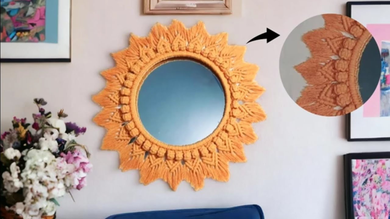 Macrame Mirror Wall Hanging Easy Tutorial /Create Your Own Elegant Wall Decor #diy #macrame #youtube