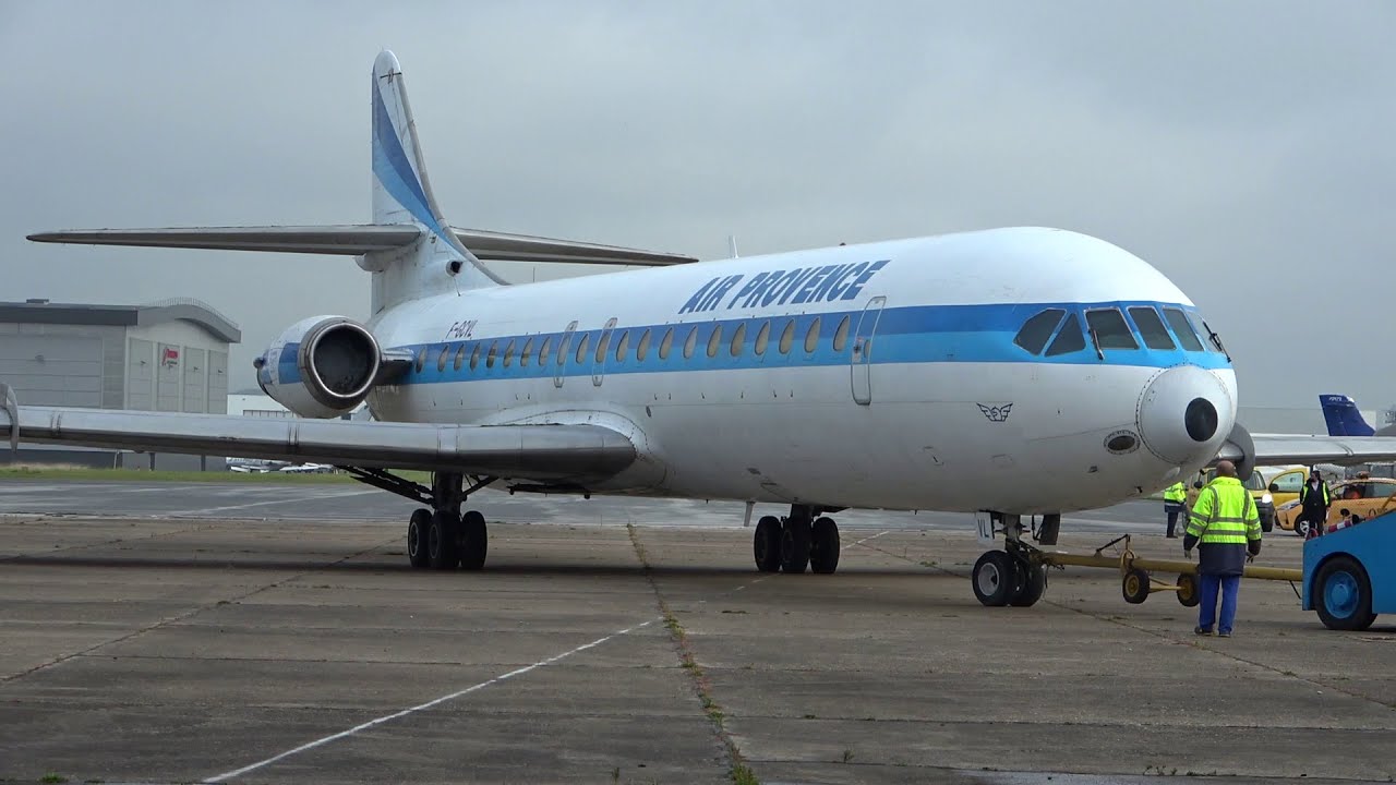 Air Provence Caravelle being towed into Le Bourget Musée de l'air et de l'espace! F-GCVL