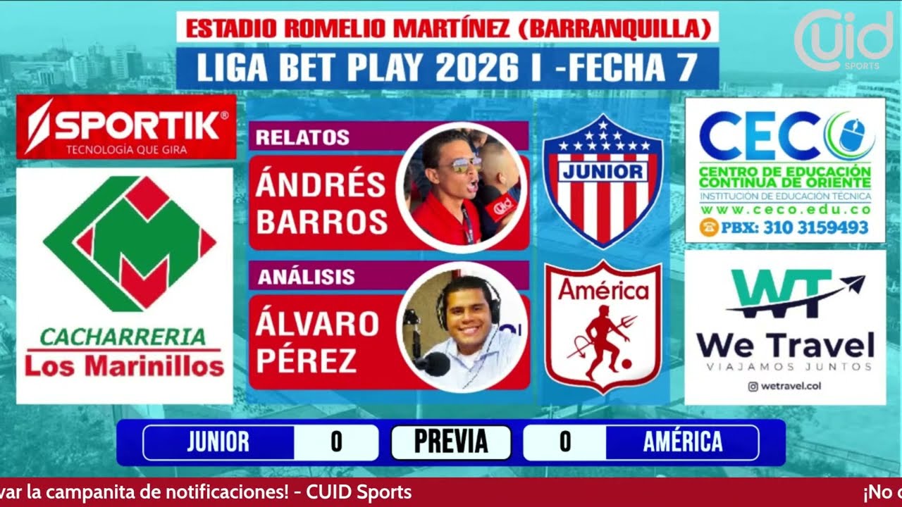 EN VIVO | JUNIOR VS AMÉRICA | LIGA BETPLAY DIMAYOR | FECHA 7 | EL TIBURÓN CON TODA LA NÓMINA PESADA!