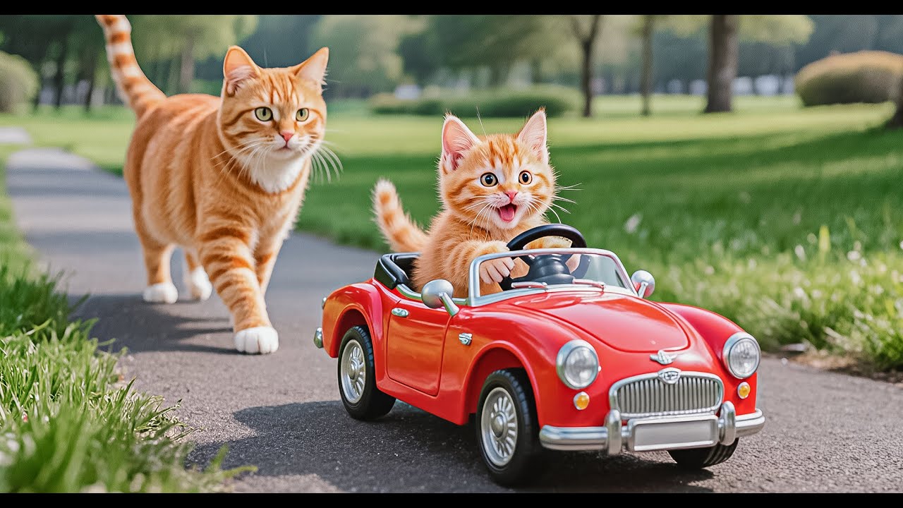 Kitten Works Help Mama Cat and Gets a Surprise Toy Car Calm & Heartwarming Story 🐾🐱🍜