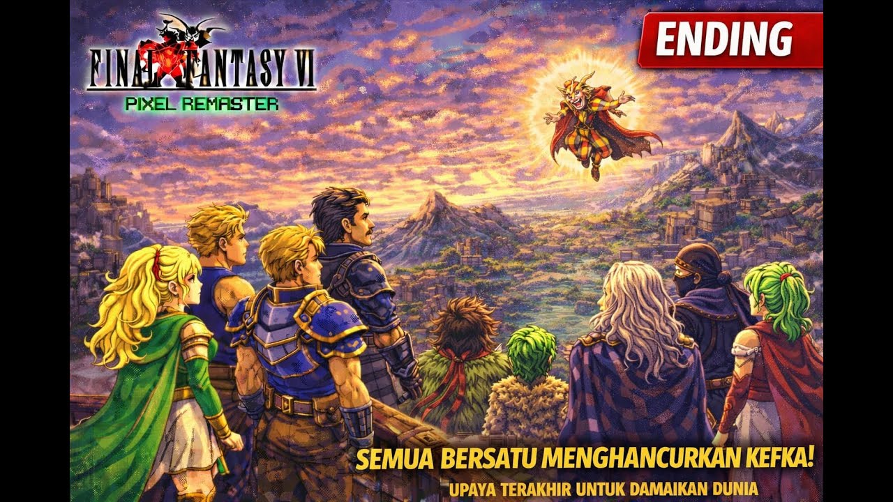 FINAL FANTASY VI PIXEL REMASTER  ENDING - Semua Bersatu Menghentikan Kefka & Mengembalikan Kedamaian