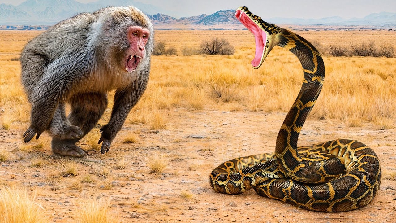 Affen vs Pythons! Seltene Tierk&auml;mpfe Mit Der Kamera Festgehalten