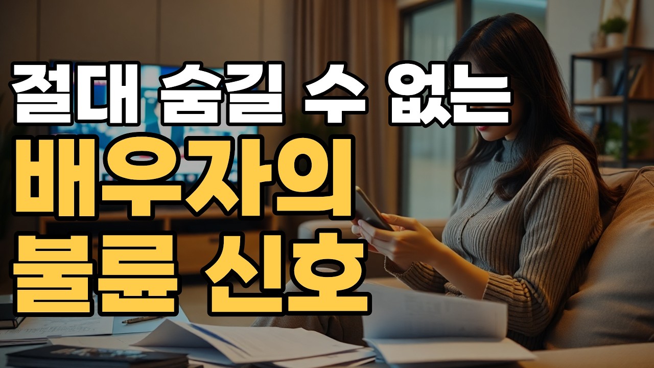 절대 숨길 수 없는 불륜의 신호들