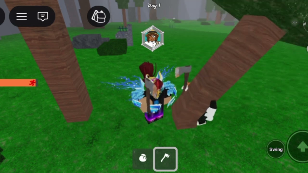 Playing 99 nights in the forest getting humiliation badge 